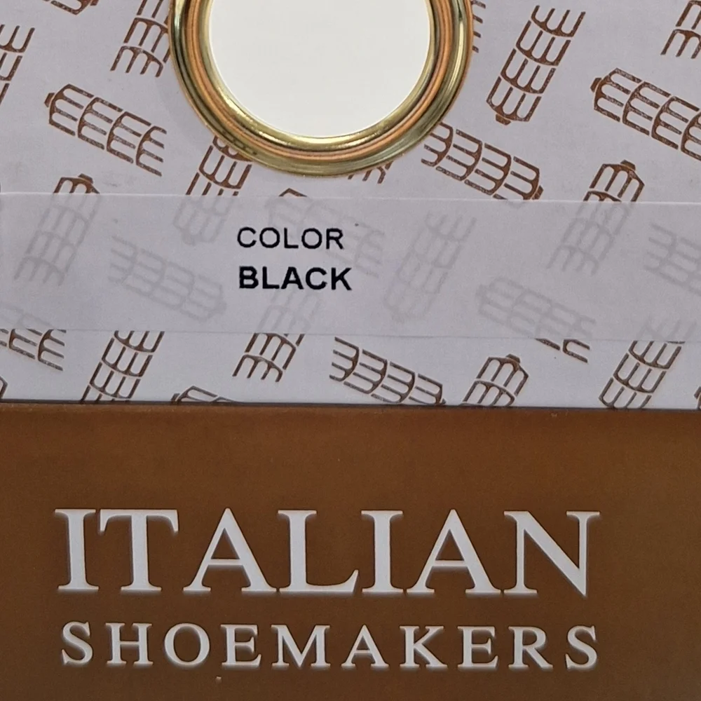 Italian Shoemakers Black Elastic Strap Wedge Sandals